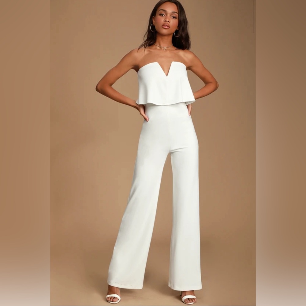 Power of Love White Strapless Jumpsuit
Lulus